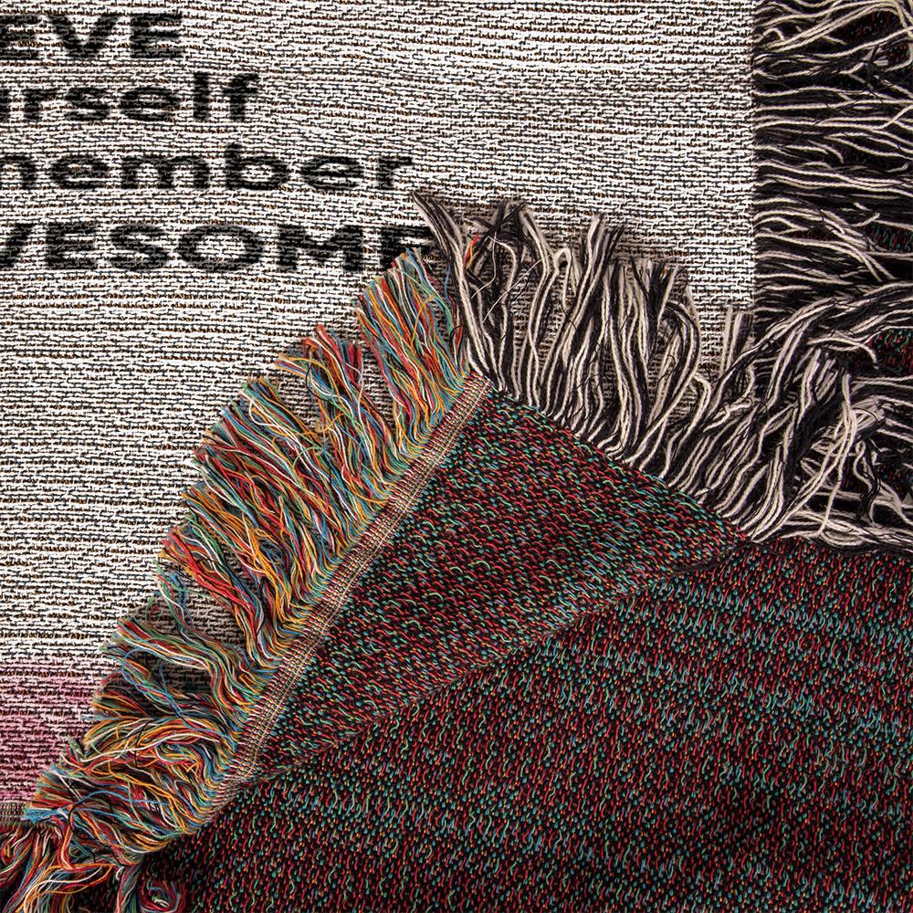 To My Granddaughter You are Braver than you Believe and Loved More Than You Know Heirloom Woven Blanket - Mallard Moon Gift Shop