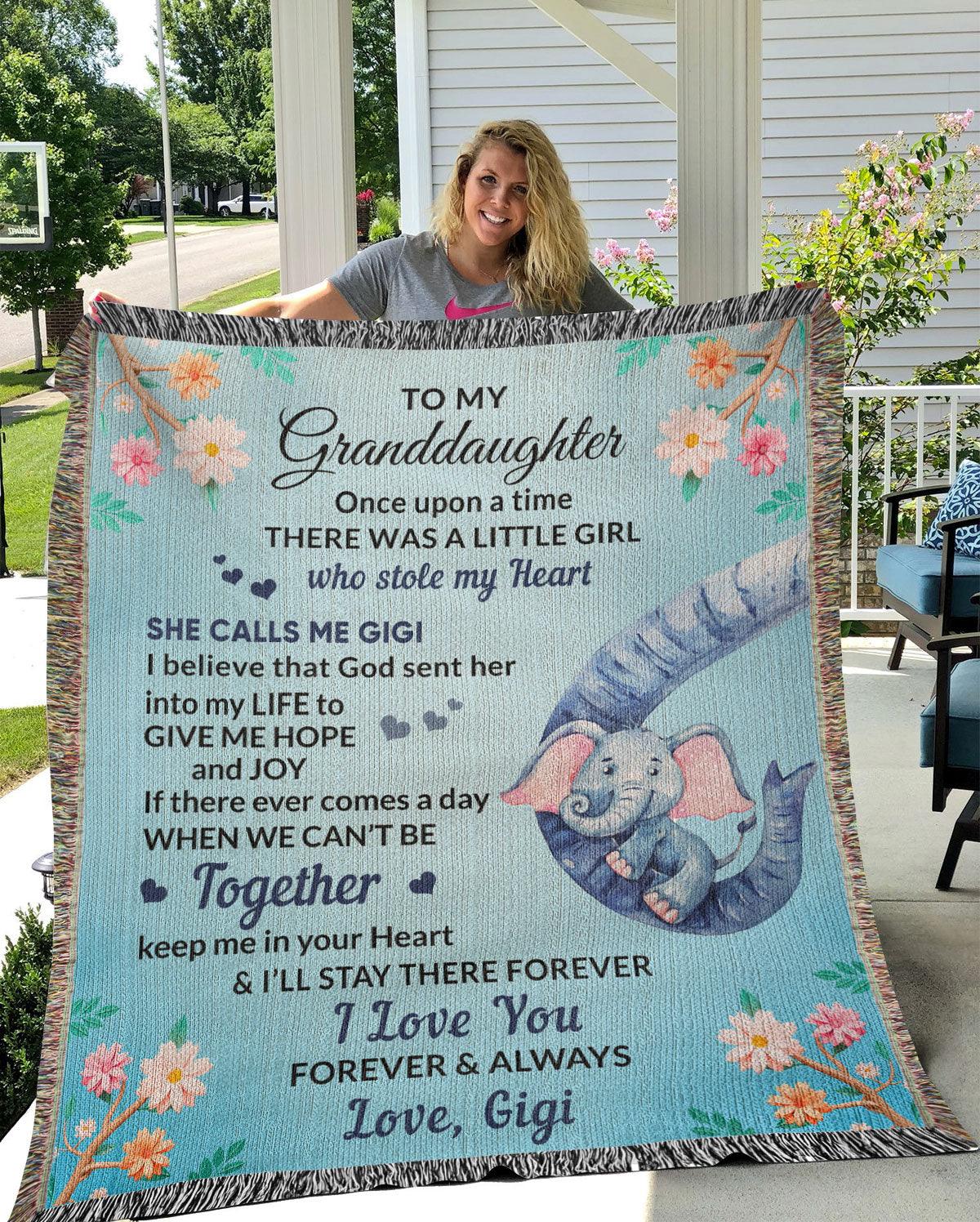 To My Granddaughter, You bring me Hope and Joy Heirloom Woven Blanket From Grandma Gigi - Mallard Moon Gift Shop