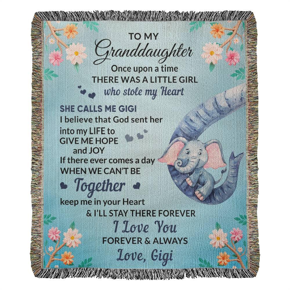 To My Granddaughter, You bring me Hope and Joy Heirloom Woven Blanket From Grandma Gigi - Mallard Moon Gift Shop
