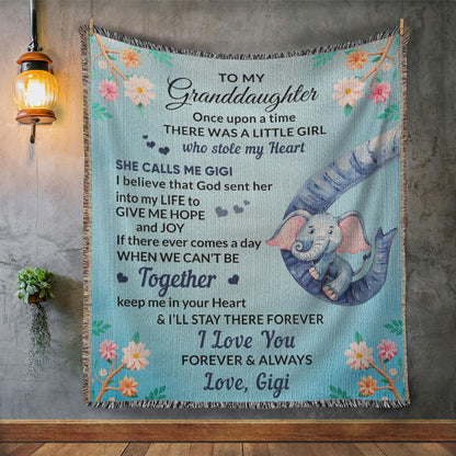 To My Granddaughter, You bring me Hope and Joy Heirloom Woven Blanket From Grandma Gigi - Mallard Moon Gift Shop