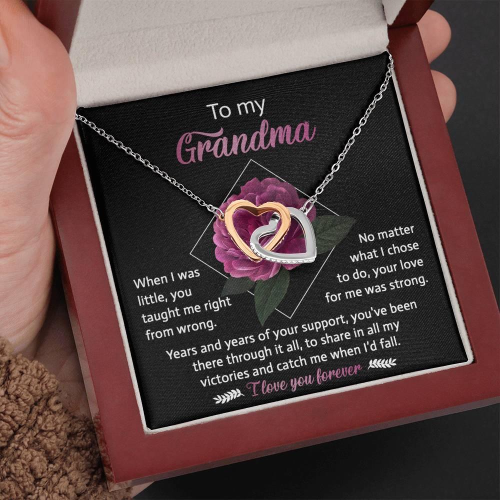 To My Grandma Your Love for Me is Strong Cross Pendant Necklace - Mallard Moon Gift Shop