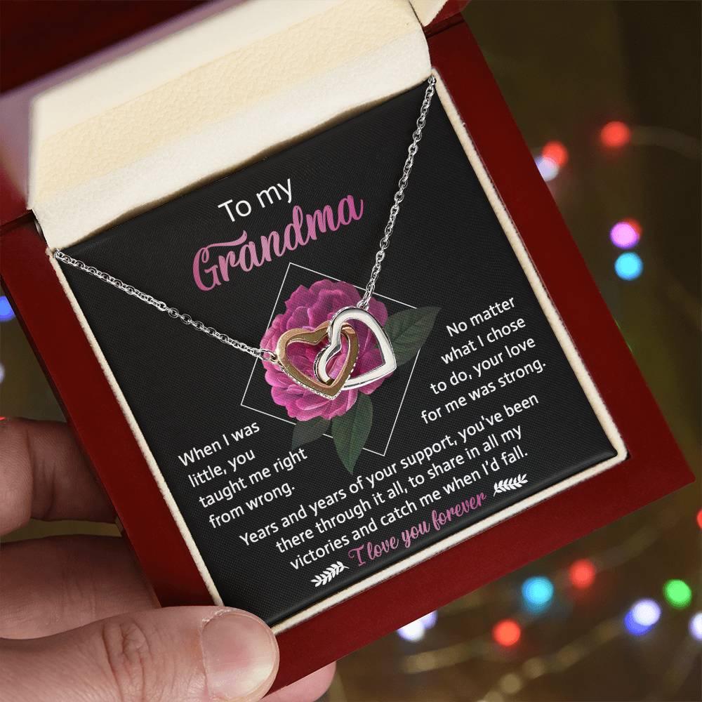 To My Grandma Your Love for Me is Strong Cross Pendant Necklace - Mallard Moon Gift Shop