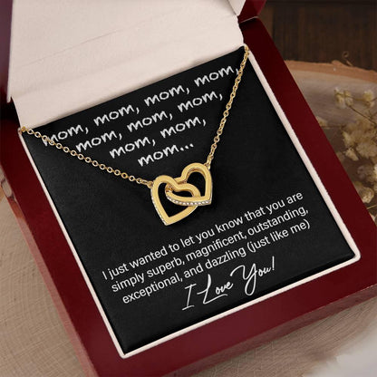 To My Mom You are Dazzling Just Like Me Interlocking Hearts Necklace - Mallard Moon Gift Shop