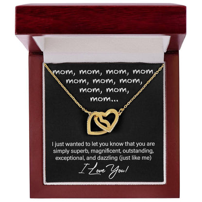 To My Mom You are Dazzling Just Like Me Interlocking Hearts Necklace - Mallard Moon Gift Shop