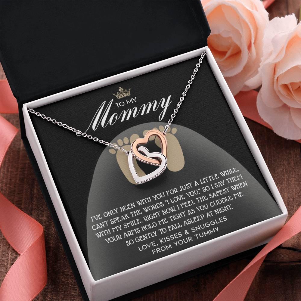 To my Mommy - I Say I Love You with my Smile Interlocking Hearts Necklace - Mallard Moon Gift Shop