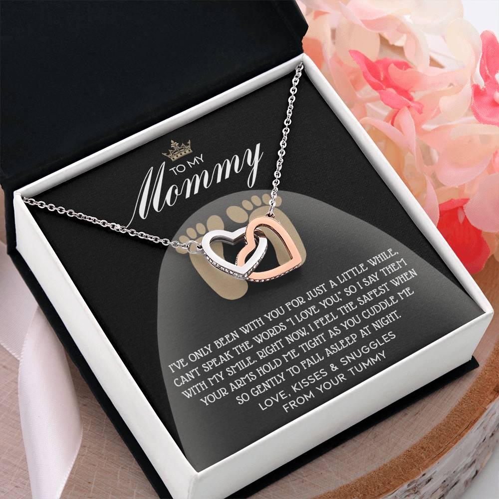 To my Mommy - I Say I Love You with my Smile Interlocking Hearts Necklace - Mallard Moon Gift Shop