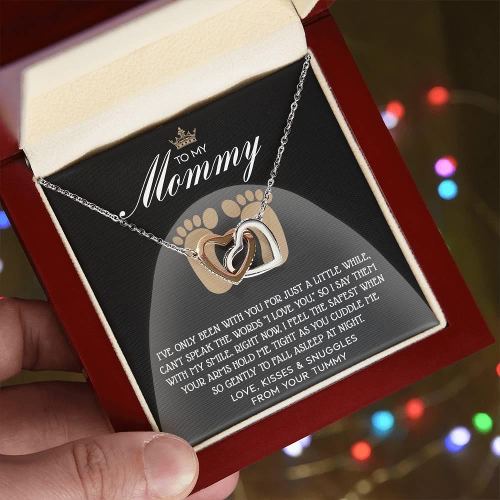 To my Mommy - I Say I Love You with my Smile Interlocking Hearts Necklace - Mallard Moon Gift Shop