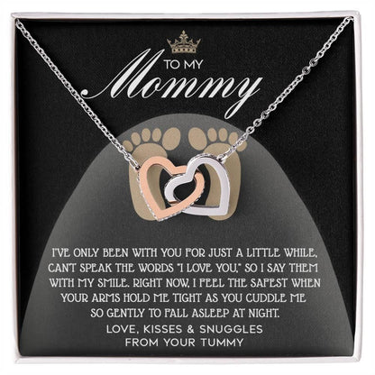 To my Mommy - I Say I Love You with my Smile Interlocking Hearts Necklace - Mallard Moon Gift Shop