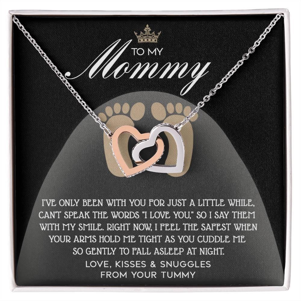 To my Mommy - I Say I Love You with my Smile Interlocking Hearts Necklace - Mallard Moon Gift Shop