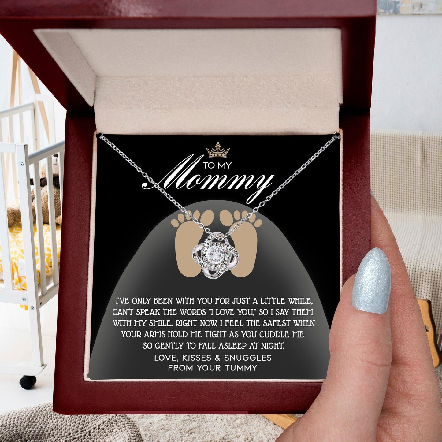 To my Mommy - I Say I Love You with my Smile Love Knot Necklace - Mallard Moon Gift Shop