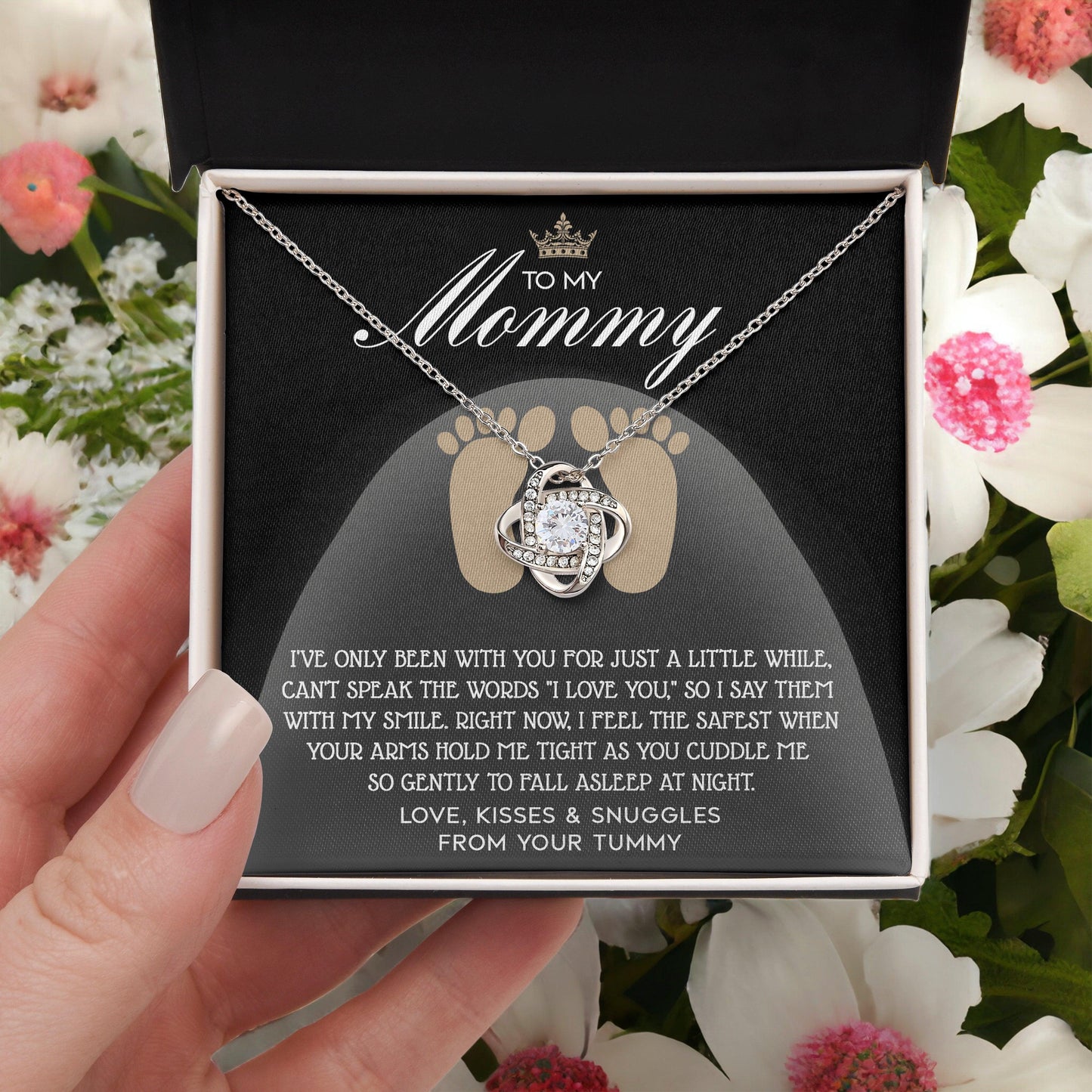 To my Mommy - I Say I Love You with my Smile Love Knot Necklace - Mallard Moon Gift Shop