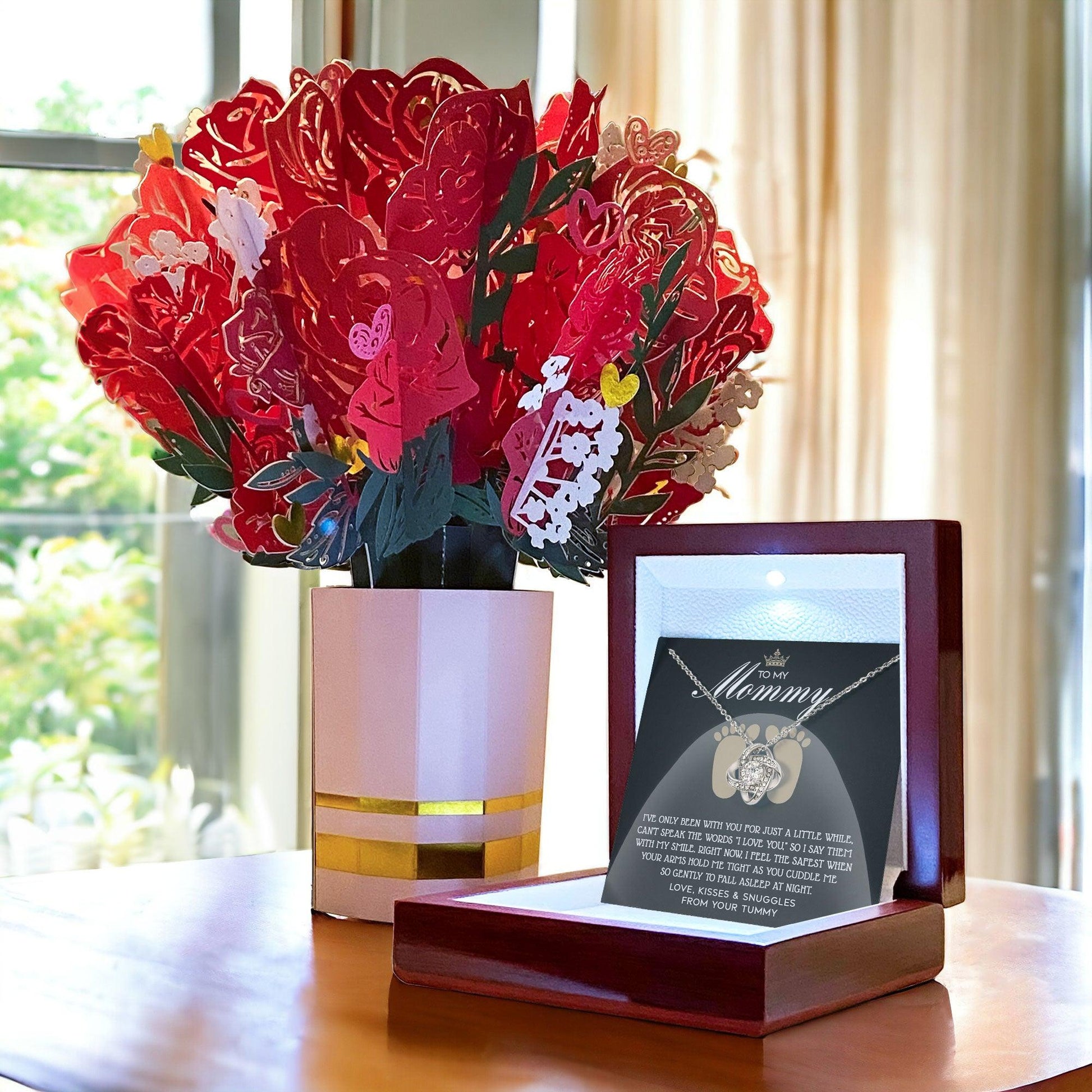 To my Mommy - I Say I Love You with my Smile Love Knot Necklace - Mallard Moon Gift Shop