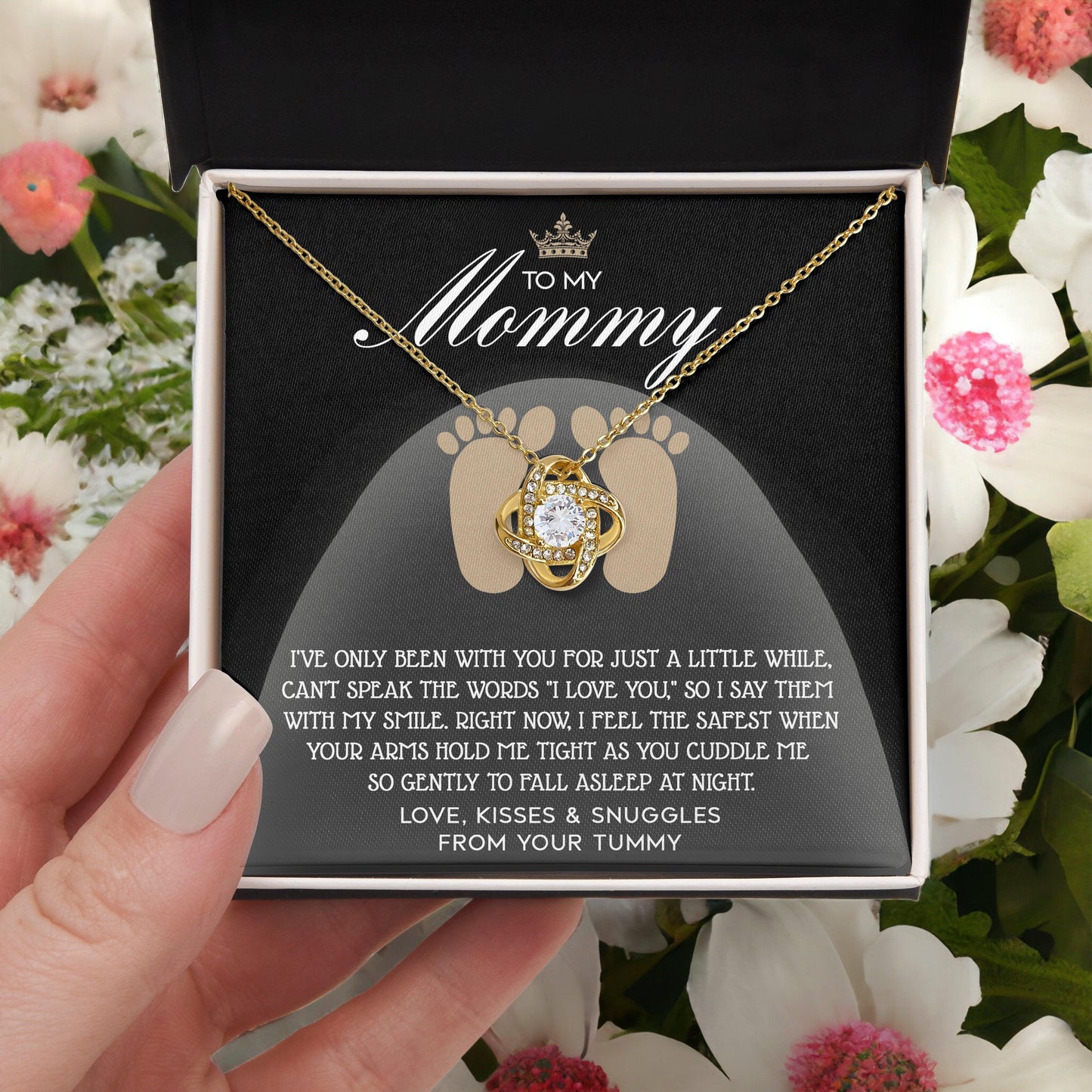 To my Mommy - I Say I Love You with my Smile Love Knot Necklace - Mallard Moon Gift Shop