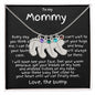 To My Mommy Love the Bump Custom Baby Feet Birthstone Charm Necklace - Mallard Moon Gift Shop