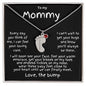 To My Mommy Love the Bump Custom Baby Feet Birthstone Charm Necklace - Mallard Moon Gift Shop