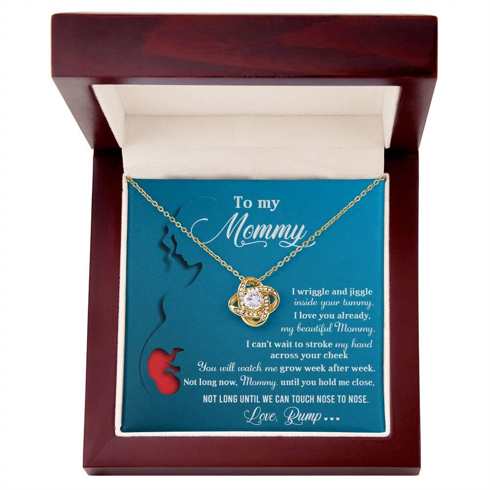 To My Mommy-to-Be Soon We Will Be Nose to Nose - Love Knot Necklace - Mallard Moon Gift Shop