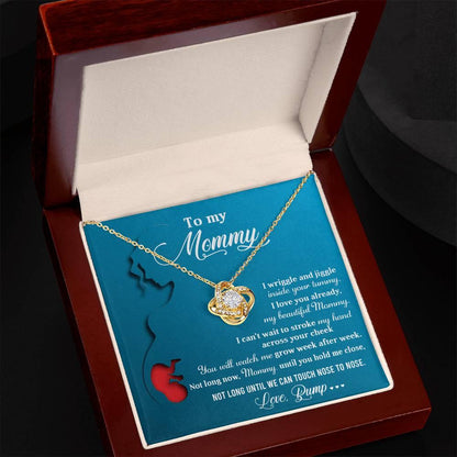To My Mommy-to-Be Soon We Will Be Nose to Nose - Love Knot Necklace - Mallard Moon Gift Shop