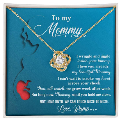 To My Mommy-to-Be Soon We Will Be Nose to Nose - Love Knot Necklace - Mallard Moon Gift Shop