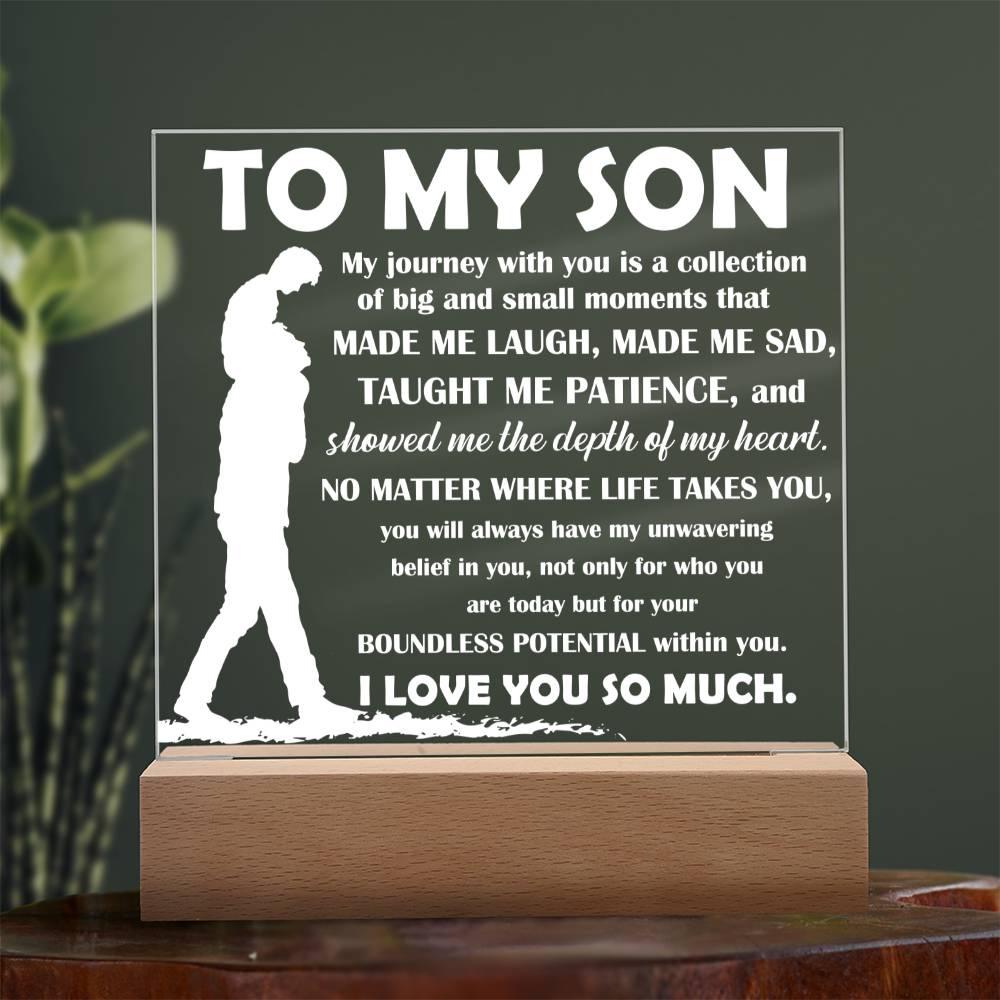 To My Son Inspirational Acrylic Plaque My Journey with You - Mallard Moon Gift Shop
