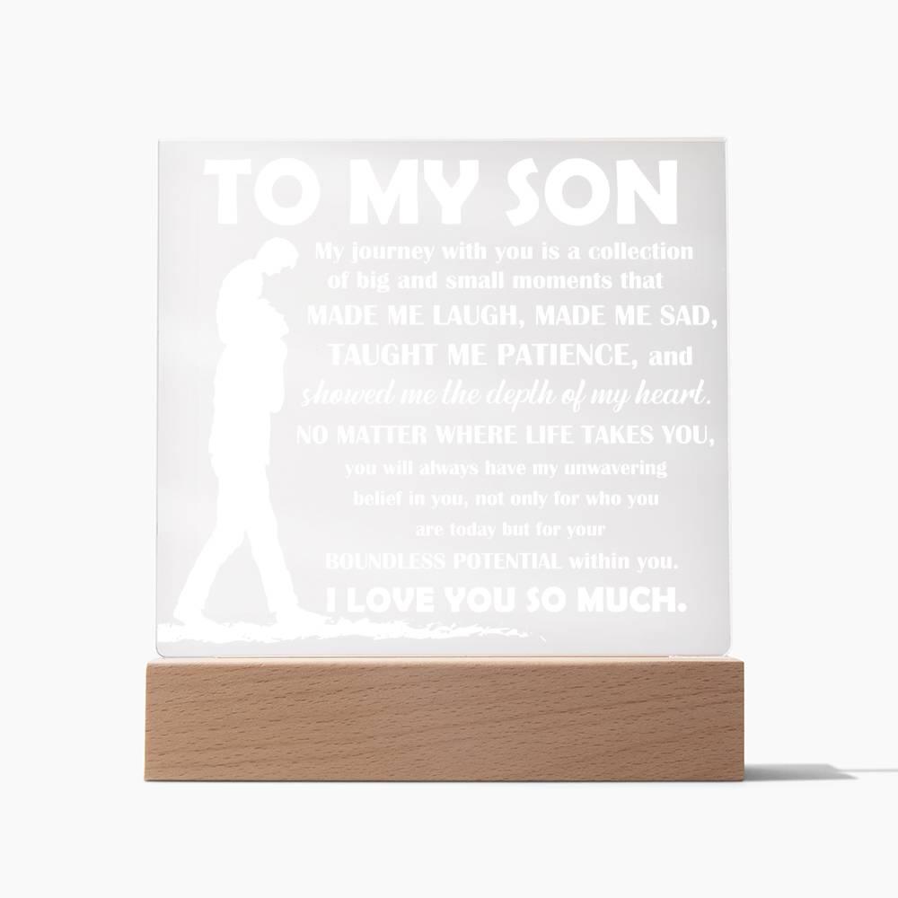 To My Son Inspirational Acrylic Plaque My Journey with You - Mallard Moon Gift Shop