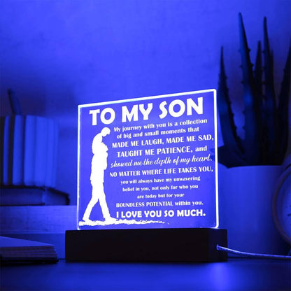 To My Son Inspirational Acrylic Plaque My Journey with You - Mallard Moon Gift Shop