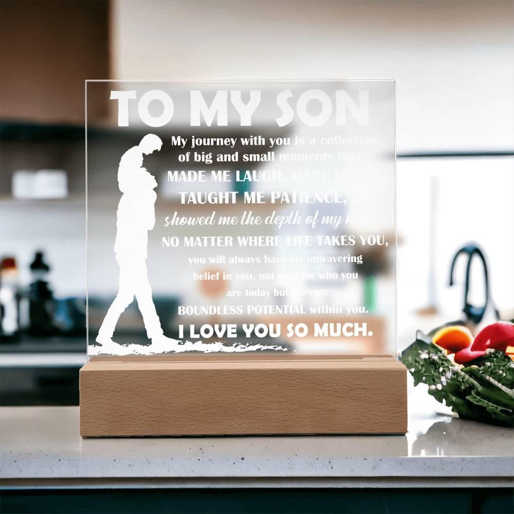 To My Son Inspirational Acrylic Plaque My Journey with You - Mallard Moon Gift Shop