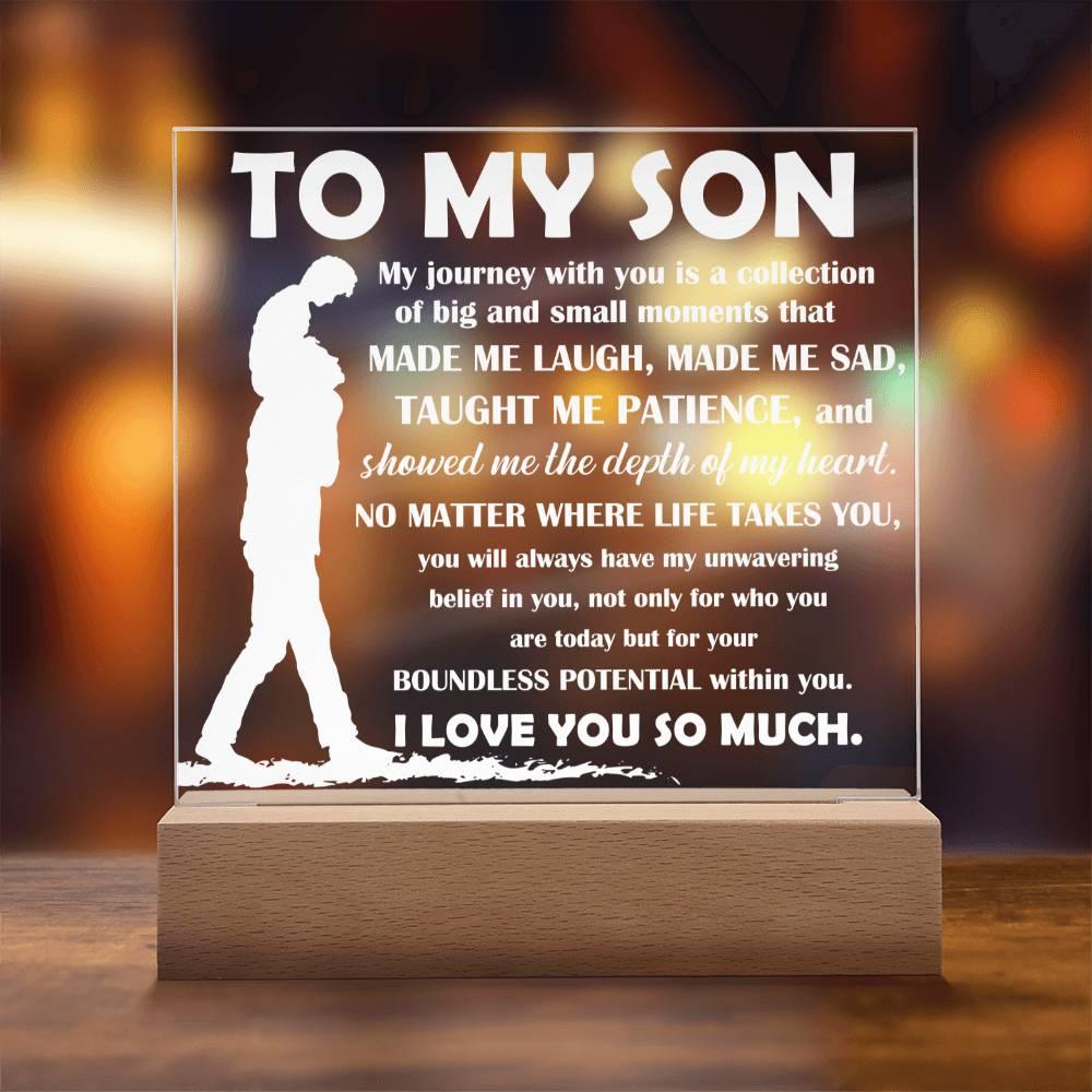 To My Son Inspirational Acrylic Plaque My Journey with You - Mallard Moon Gift Shop