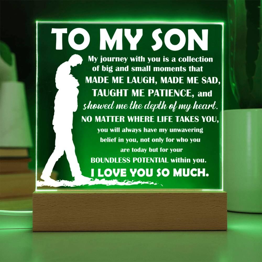 To My Son Inspirational Acrylic Plaque My Journey with You - Mallard Moon Gift Shop