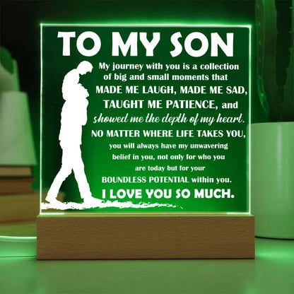 To My Son Inspirational Acrylic Plaque My Journey with You - Mallard Moon Gift Shop