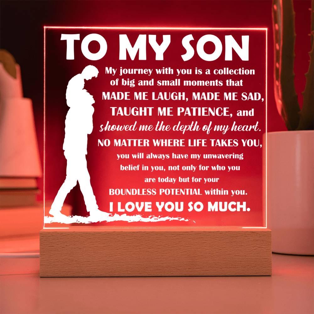 To My Son Inspirational Acrylic Plaque My Journey with You - Mallard Moon Gift Shop