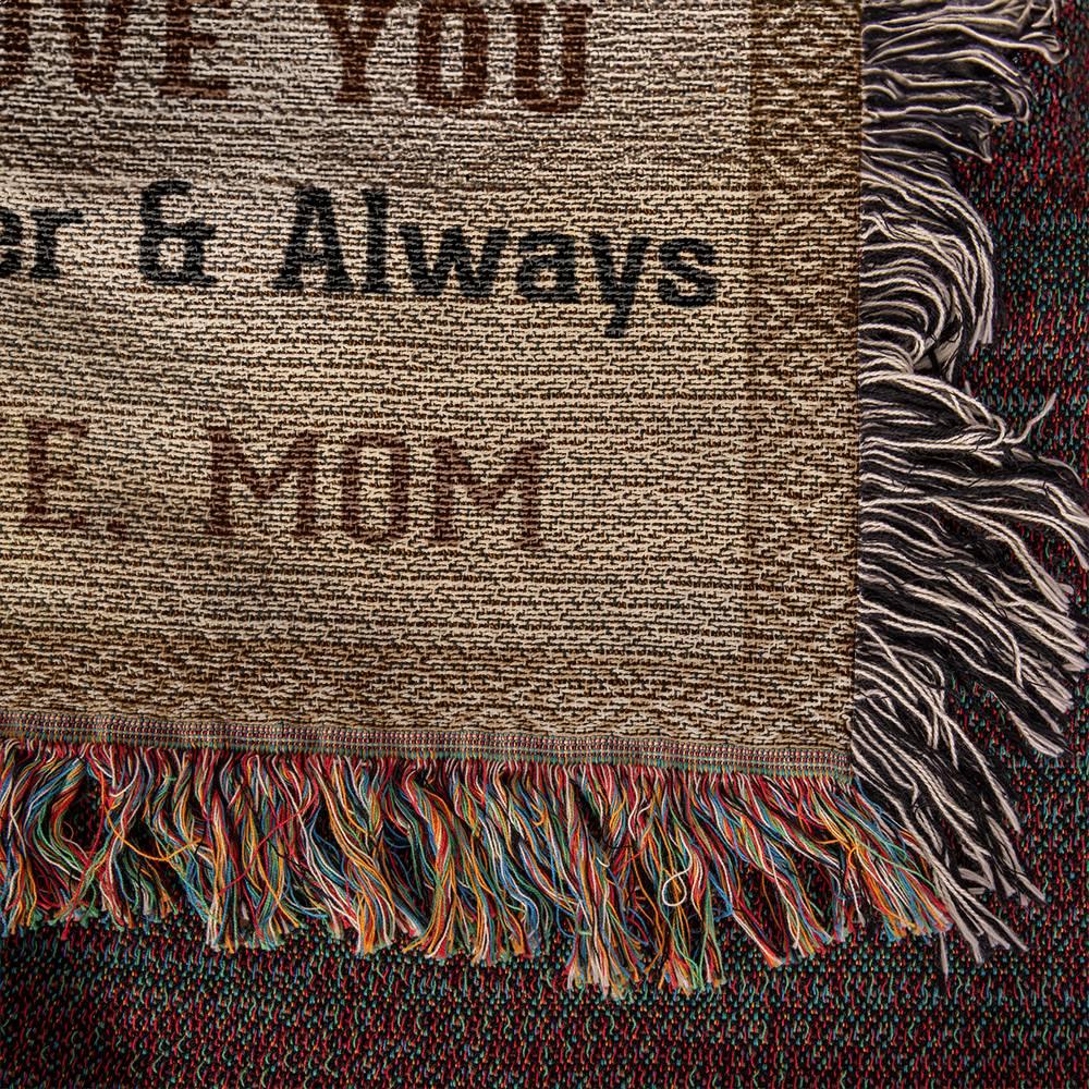 To My Son, Whisper Back, I am the Storm Heirloom Keepsake Woven Blanket - Mallard Moon Gift Shop
