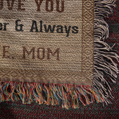 To My Son, Whisper Back, I am the Storm Heirloom Keepsake Woven Blanket - Mallard Moon Gift Shop