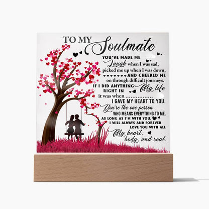 To My Soulmate - I Gave my Heart to You - Acrylic Plaque - Mallard Moon Gift Shop