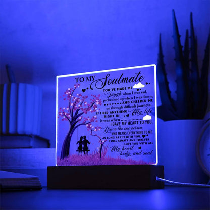 To My Soulmate - I Gave my Heart to You - Acrylic Plaque - Mallard Moon Gift Shop