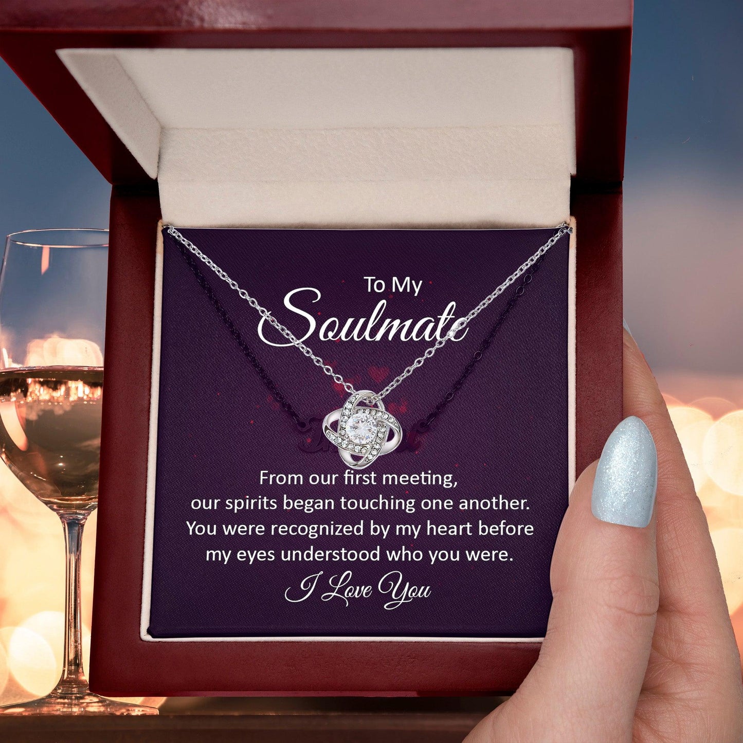To My Soulmate Our Spirits Touched Love Knot Necklace - Mallard Moon Gift Shop