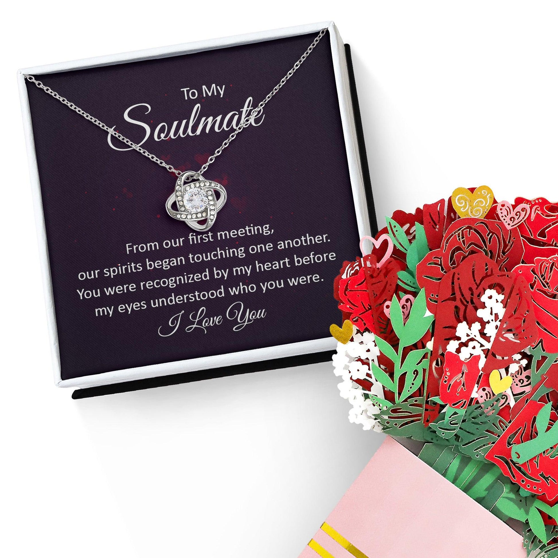 To My Soulmate Our Spirits Touched Love Knot Necklace - Mallard Moon Gift Shop