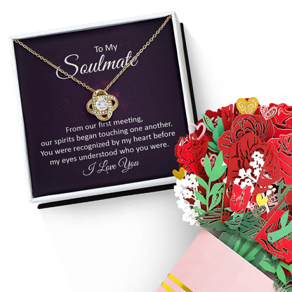 To My Soulmate Our Spirits Touched Love Knot Necklace - Mallard Moon Gift Shop