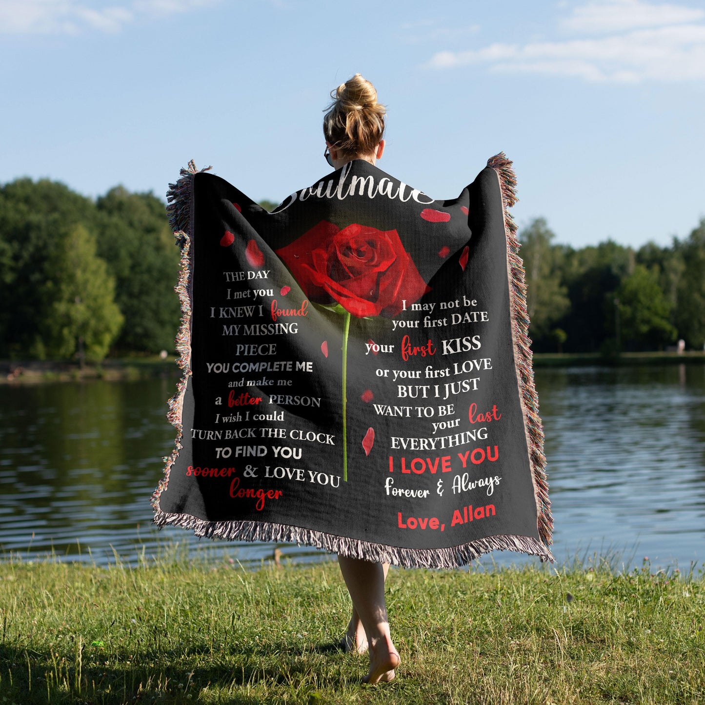 To My Soulmate - The Day I Met You I Found My Missing Piece Heirloom Woven Blanket - Mallard Moon Gift Shop