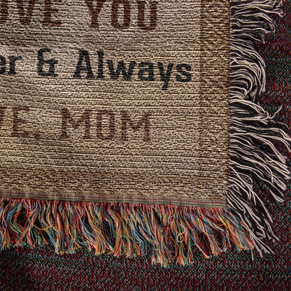 To My Stepson, Whisper Back, I am the Storm Heirloom Keepsake Woven Blanket - Mallard Moon Gift Shop