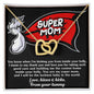 To My Super Mom To Be Kisses and Kicks from your Tummy Interlocking Hearts Necklace - Mallard Moon Gift Shop