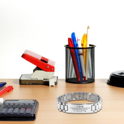 To My Wife I Want to Be Your Last Everything Engraved Ladder Stainless Steel Bracelet Romantic Valentine Gift - Mallard Moon Gift Shop