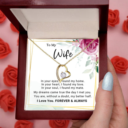 To My Wife You Are My Better Half Forever Love Pendant Necklace - Mallard Moon Gift Shop