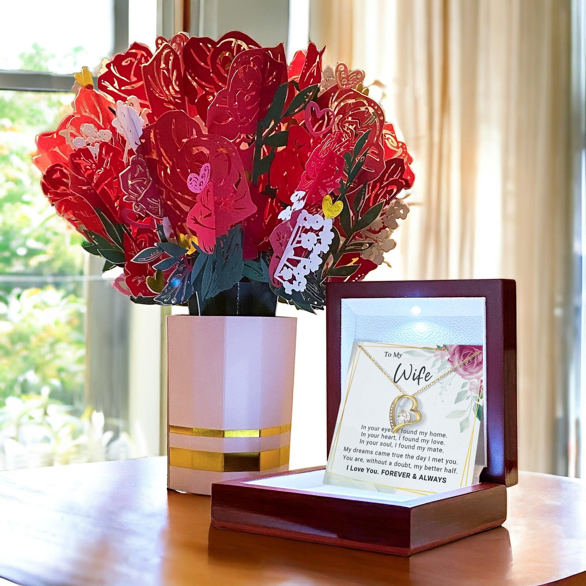 To My Wife You Are My Better Half Forever Love Pendant Necklace - Mallard Moon Gift Shop