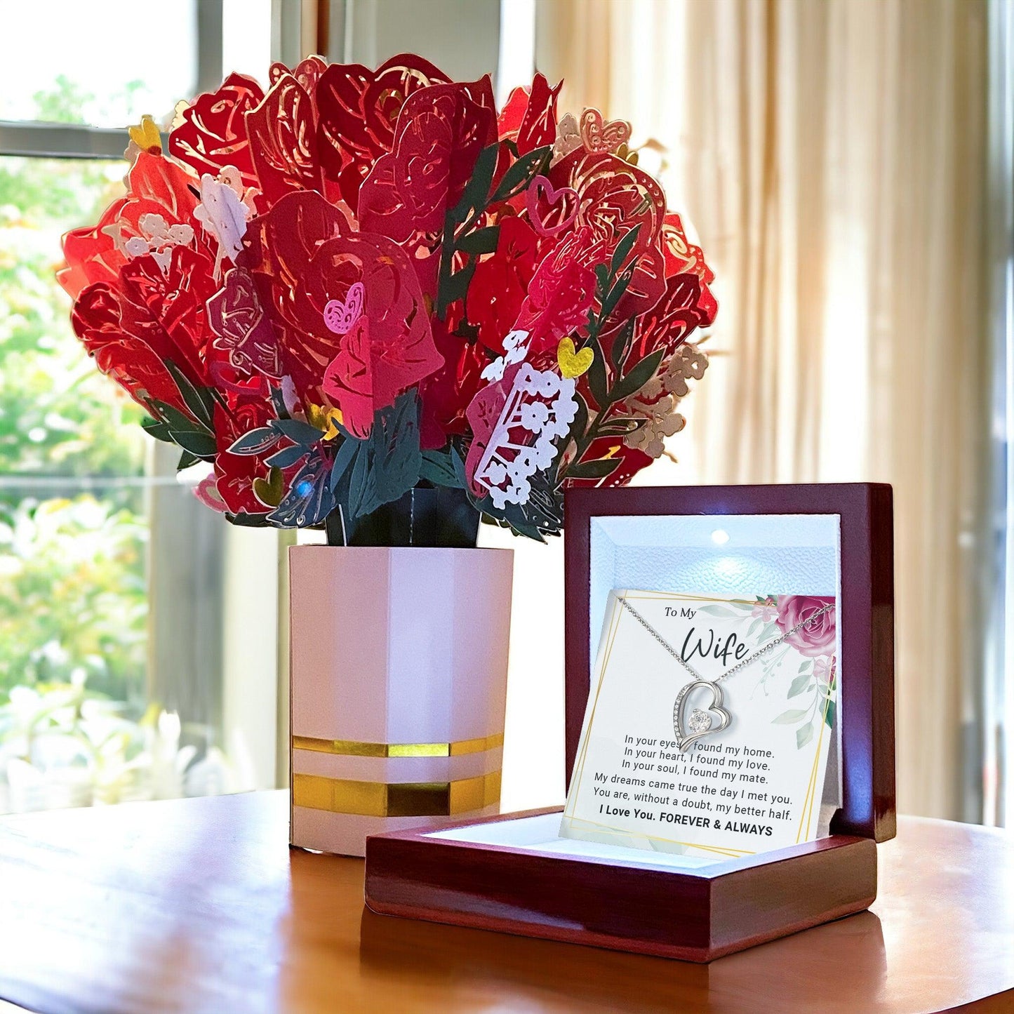 To My Wife You Are My Better Half Forever Love Pendant Necklace - Mallard Moon Gift Shop