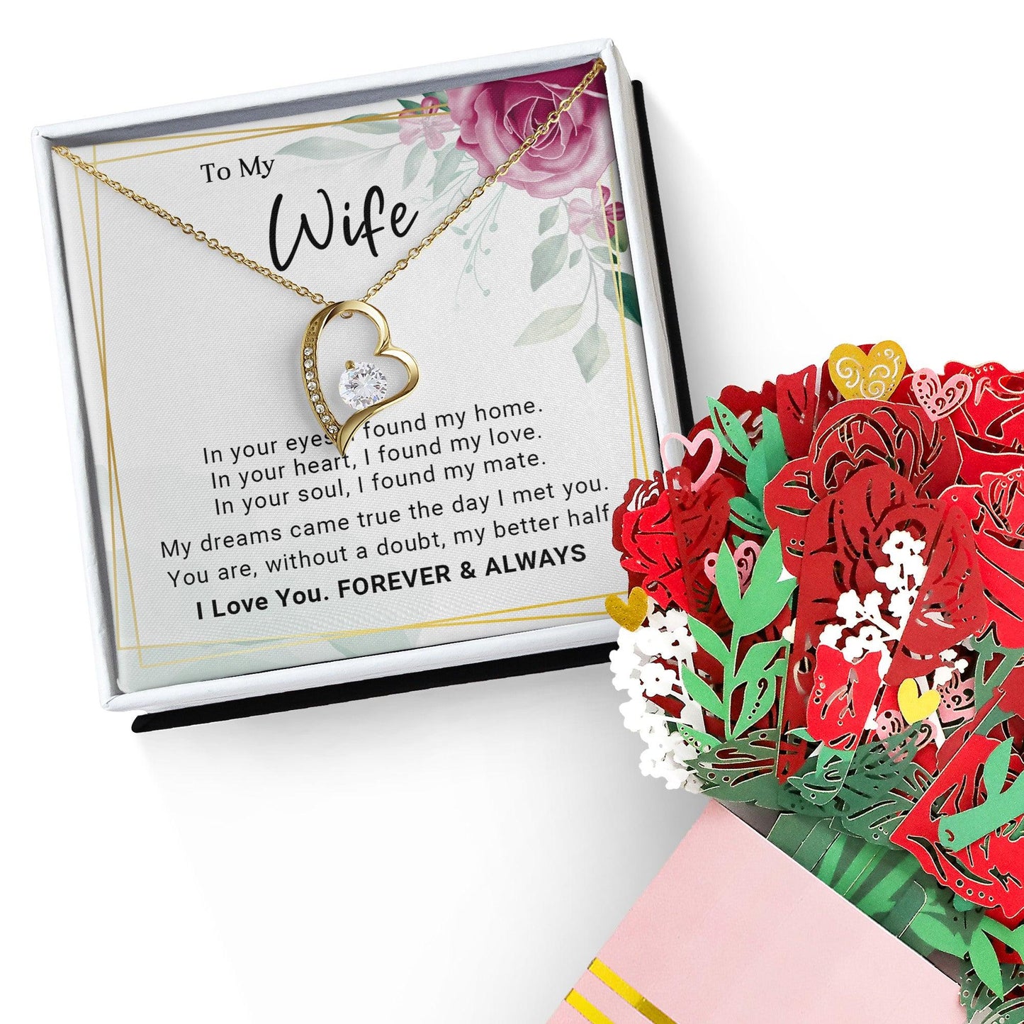 To My Wife You Are My Better Half Forever Love Pendant Necklace - Mallard Moon Gift Shop