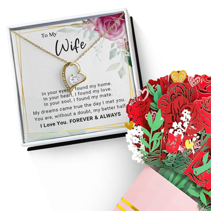 To My Wife You Are My Better Half Forever Love Pendant Necklace - Mallard Moon Gift Shop