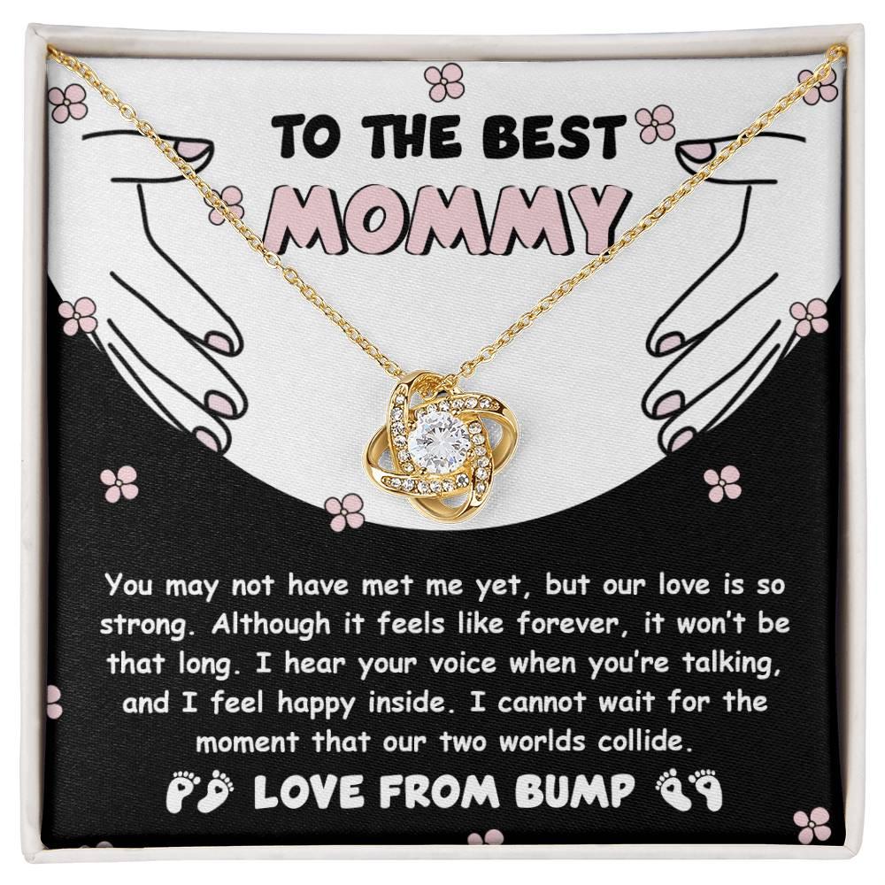 To the Best Mommy To Be Our Love Is Strong - Love Knot Necklace - Mallard Moon Gift Shop
