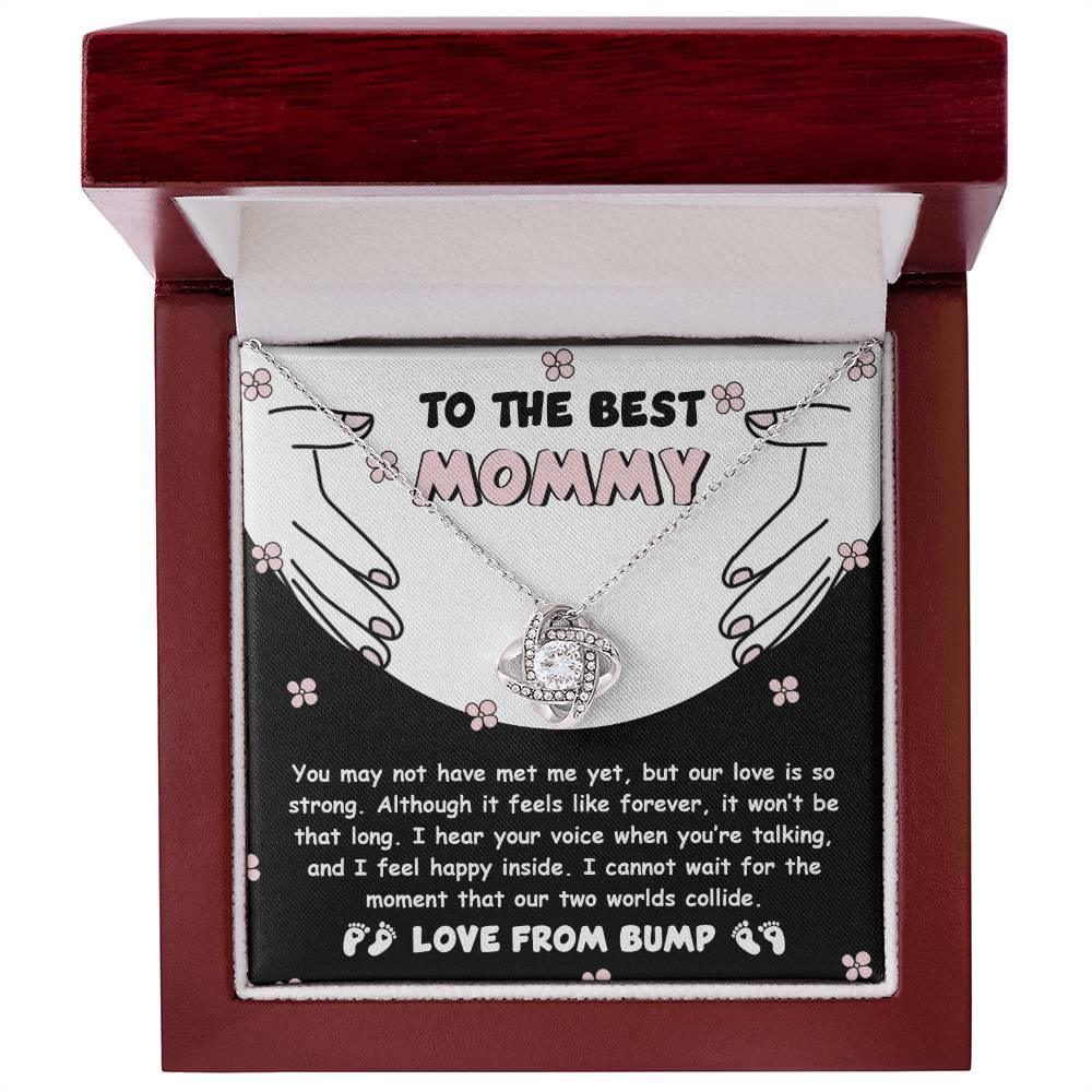 To the Best Mommy To Be Our Love Is Strong - Love Knot Necklace - Mallard Moon Gift Shop