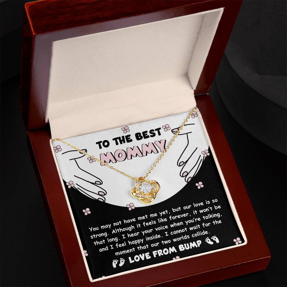 To the Best Mommy To Be Our Love Is Strong - Love Knot Necklace - Mallard Moon Gift Shop