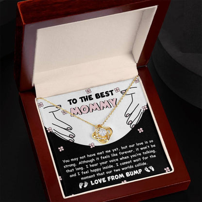 To the Best Mommy To Be Our Love Is Strong - Love Knot Necklace - Mallard Moon Gift Shop